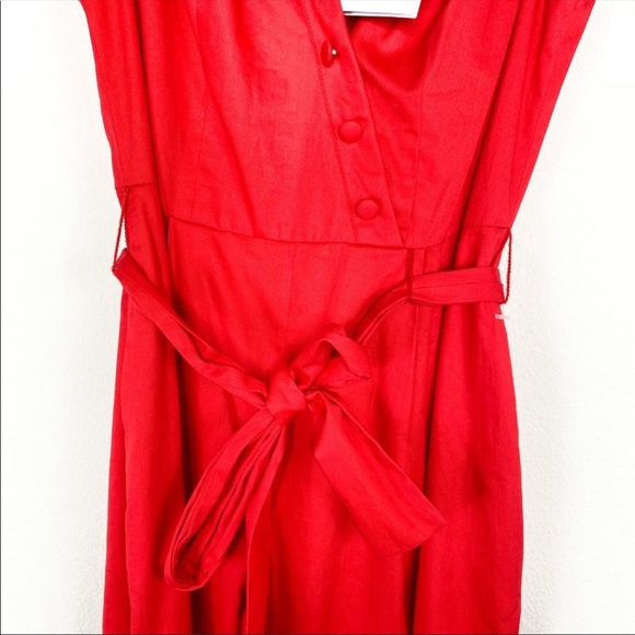 ❤️SOLD❤️Gal Meets Glam Camille Bright Red Cotton - Picture 6 of 8